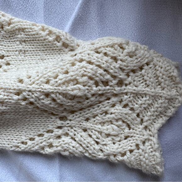 Adrian Jordan 1X Cream Vintage Sweater Knit‎ Handmade Open Stitch loose fit 90s - Picture 8 of 9